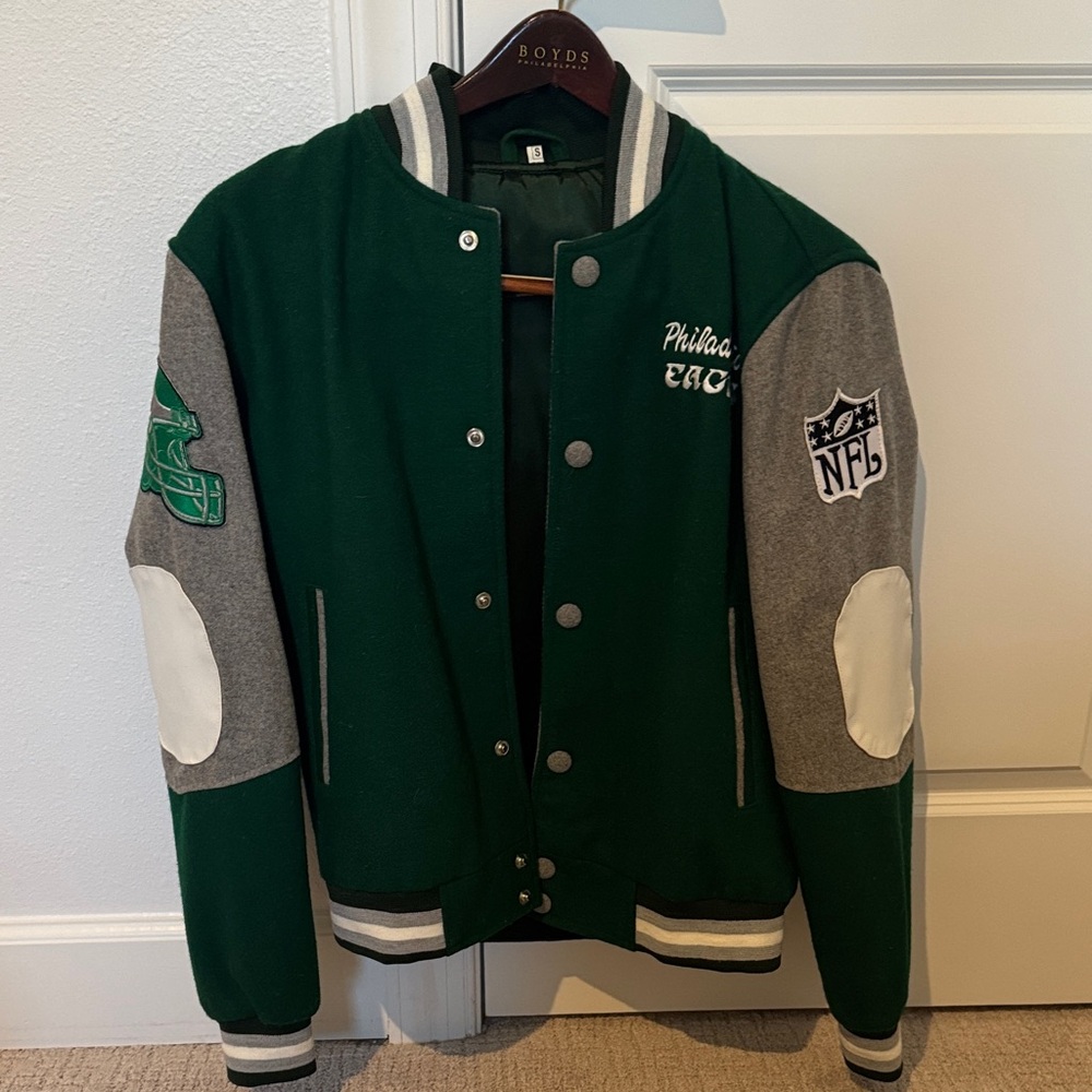 Amazon Varsity Jacket in Green and Gray